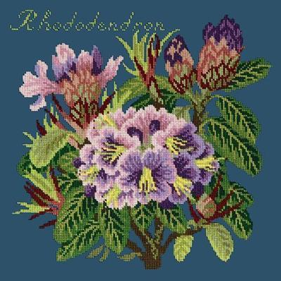 Rhododendron Needlepoint Kit Kits Elizabeth Bradley Design Dark Blue 