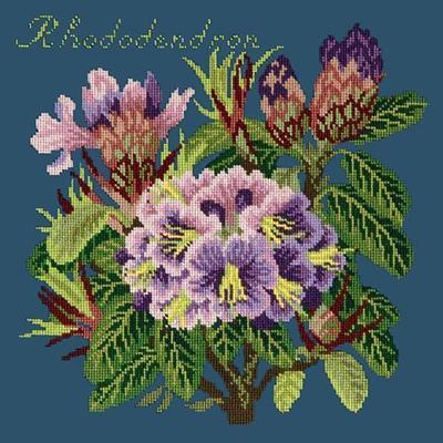 Rhododendron Needlepoint Kit Kits Elizabeth Bradley Design Dark Blue 
