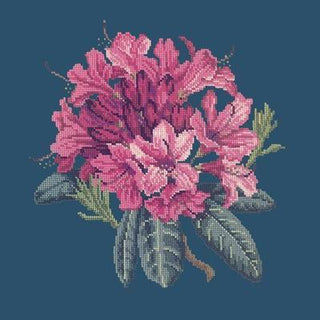 Rhododendron Needlepoint Kit Kits Elizabeth Bradley Design Dark Blue 
