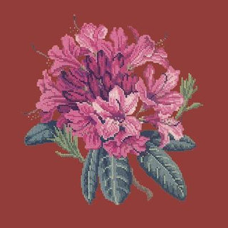 Rhododendron Needlepoint Kit Kits Elizabeth Bradley Design Dark Red 
