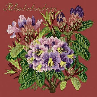 Rhododendron Needlepoint Kit Kits Elizabeth Bradley Design Dark Red 
