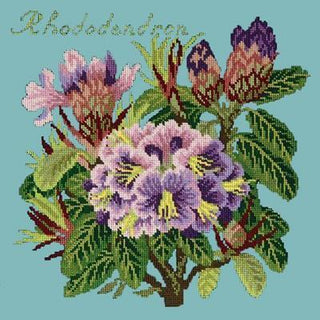 Rhododendron Needlepoint Kit Kits Elizabeth Bradley Design Duck Egg Blue 
