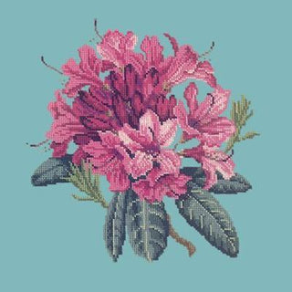 Rhododendron Needlepoint Kit Kits Elizabeth Bradley Design Duck Egg Blue 
