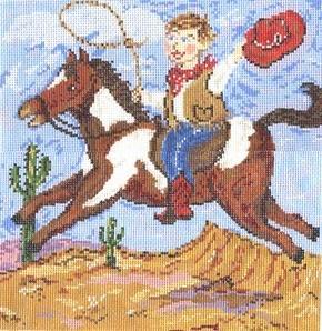 Ride "Em Cowboy Painted Canvas Cooper Oaks Design  - 1