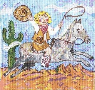 Ride "Em Cowgirl Painted Canvas Cooper Oaks Design 