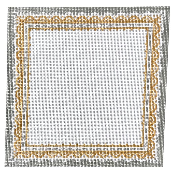 Ring Bearer Pillow Painted Canvas Susan Battle Needlepoint  - 1
