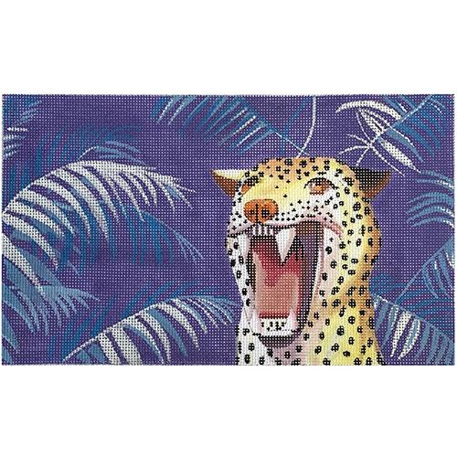 Roaring Leopard Purple Background Painted Canvas Colors of Praise 