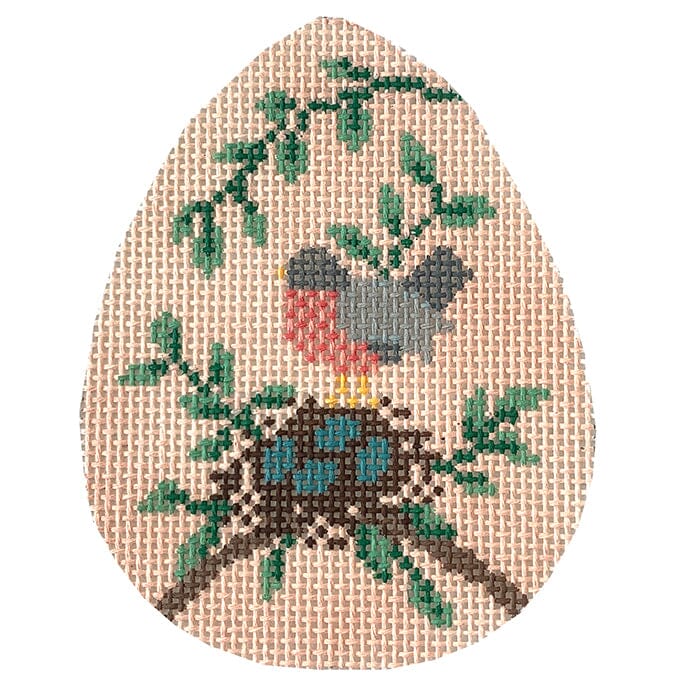 Robin's Nest Egg Painted Canvas Le Point Studio  - 1