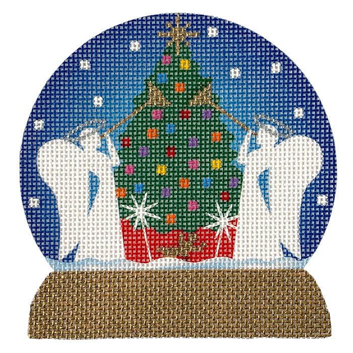 Rockefeller Center Angels Snowglobe Painted Canvas Pepperberry Designs  - 1