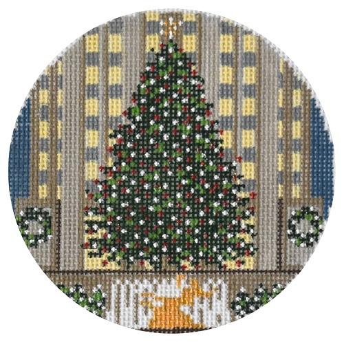 Rockefeller Center Tree Painted Canvas Needle Crossings 