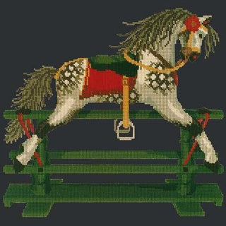 Rocking Horse Needlepoint Kit Kits Elizabeth Bradley Design Black 
