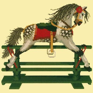 Rocking Horse Needlepoint Kit Kits Elizabeth Bradley Design Butter Yellow 
