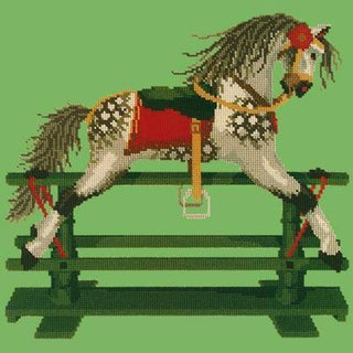 Rocking Horse Needlepoint Kit Kits Elizabeth Bradley Design Grass Green 

