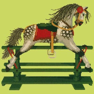 Rocking Horse Needlepoint Kit Kits Elizabeth Bradley Design Pale Lime 
