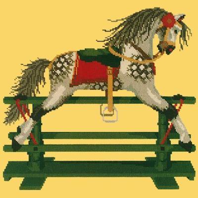 Rocking Horse Needlepoint Kit Kits Elizabeth Bradley Design Sunflower Yellow 
