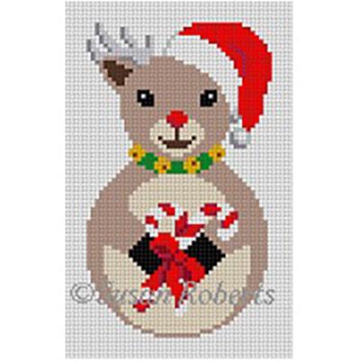 Roly Poly Rudolph Painted Canvas Susan Roberts Needlepoint Designs Inc. 

