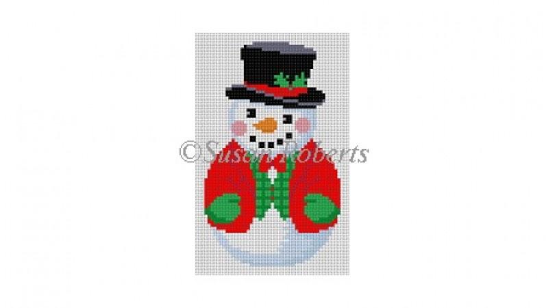 Roly Poly Snowman Painted Canvas Susan Roberts Needlepoint Designs Inc. 
