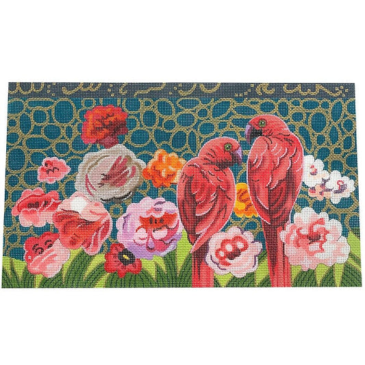 Romantic Redbirds Clutch Painted Canvas Colors of Praise 