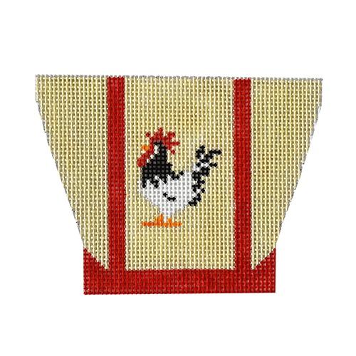 Rooster Mini Tote Bag Painted Canvas Vallerie Needlepoint Gallery  - 1