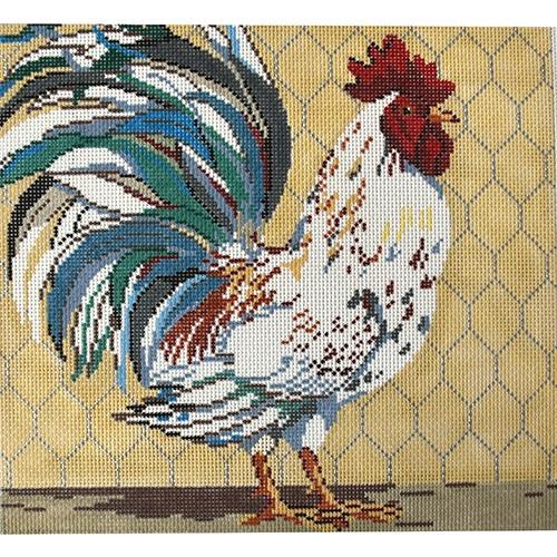 Rooster Wire Painted Canvas Birds of a Feather 