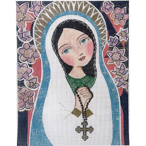 Rosary Mary Painted Canvas Love You More 