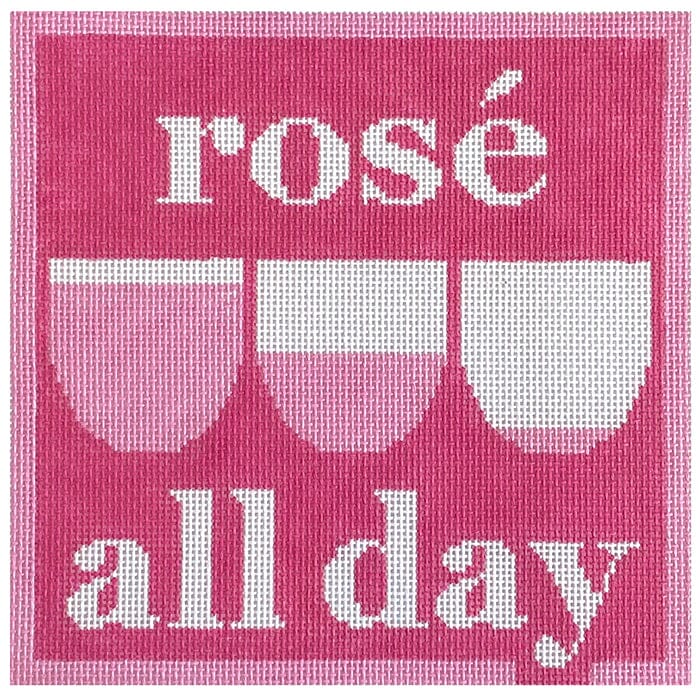 Rosé All Day Sign Painted Canvas Love MHB Studio 