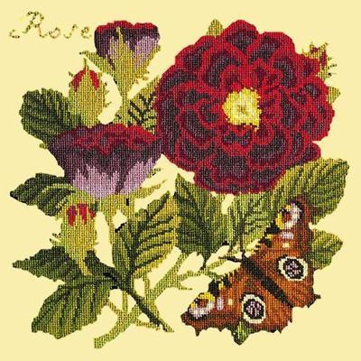 Rose Needlepoint Kit Kits Elizabeth Bradley Design Butter Yellow 