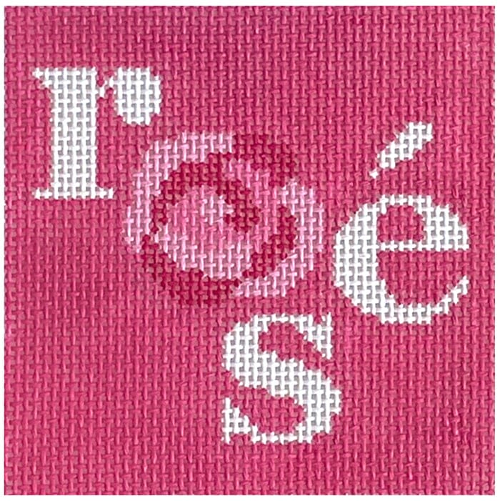 Rosé Square Painted Canvas Love MHB Studio 
