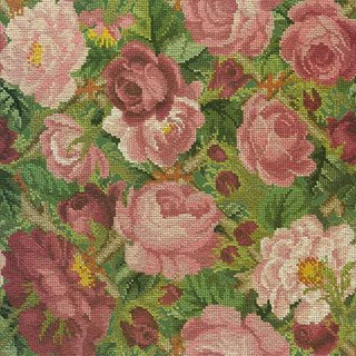 Rose Trellis Needlepoint Kit Kits Elizabeth Bradley Design Dark Green 
