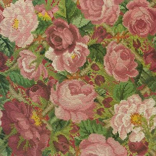 Rose Trellis Needlepoint Kit Kits Elizabeth Bradley Design Dark Red 

