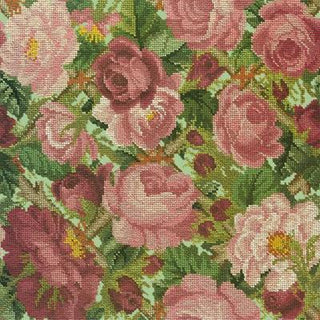 Rose Trellis Needlepoint Kit Kits Elizabeth Bradley Design Pale Green 
