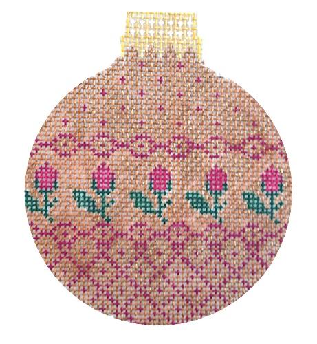 Roses for Mary Bauble Painted Canvas Whimsy and grace - 1
