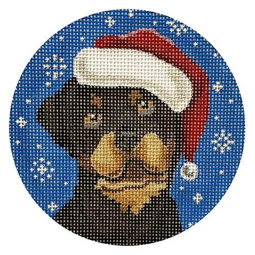 Rottweiler Santa Dog Painted Canvas Pepperberry Designs 