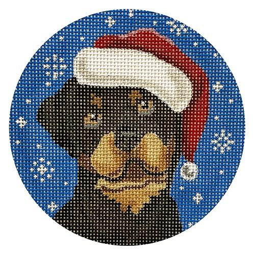 Rottweiler Santa Dog Painted Canvas Pepperberry Designs  - 1