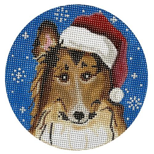 Rough Collie Santa Painted Canvas Pepperberry Designs 