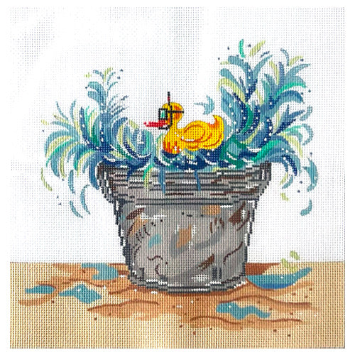 Rough Waters for Rubber Ducky Painted Canvas Cooper Oaks Design 