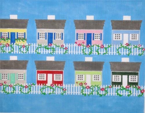 Row Houses Painted Canvas TWNC Designs 