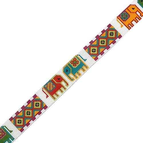 Royal Elephant Belt Painted Canvas The Meredith Collection  - 1