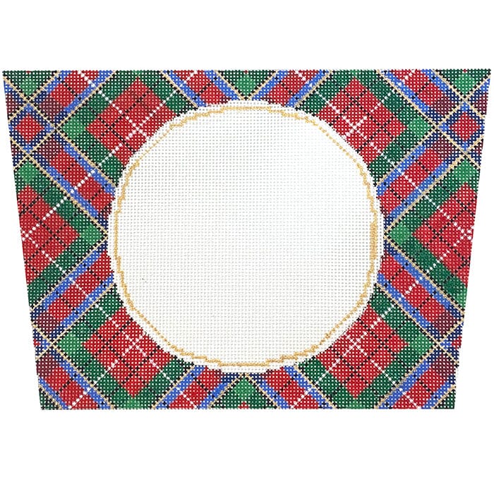 Royal Stewart Monogram Stocking Cuff Round Painted Canvas Associated Talents  - 1