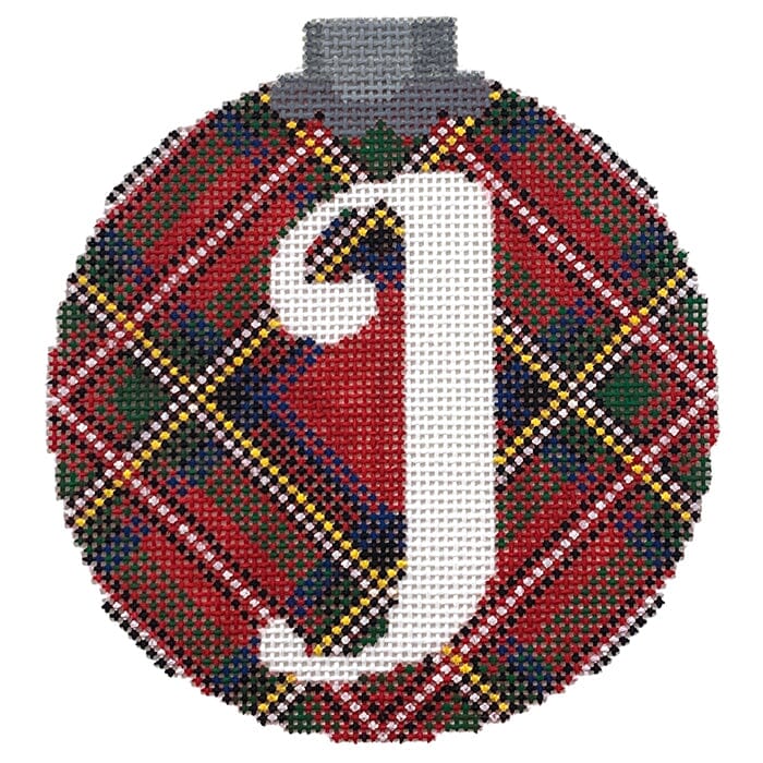 Royal Stewart Ornament Letter J Painted Canvas CanvasWorks  - 1