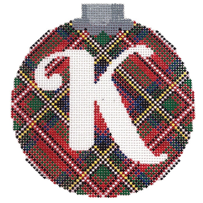 Royal Stewart Ornament Letter K Painted Canvas CanvasWorks  - 1