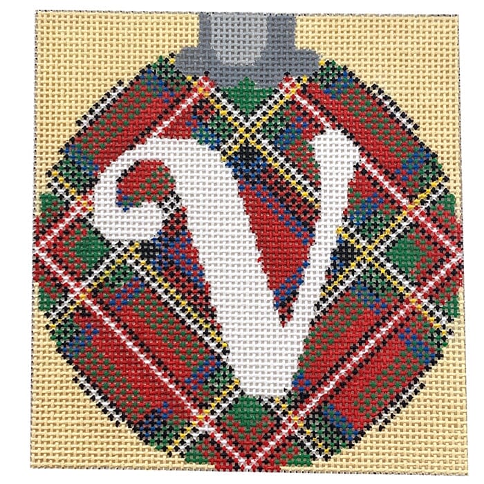 Royal Stewart Ornament Letter V Painted Canvas CanvasWorks 