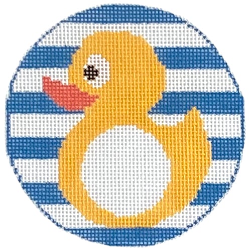 Rubber Duck Monogram Round Painted Canvas Rachel Donley 