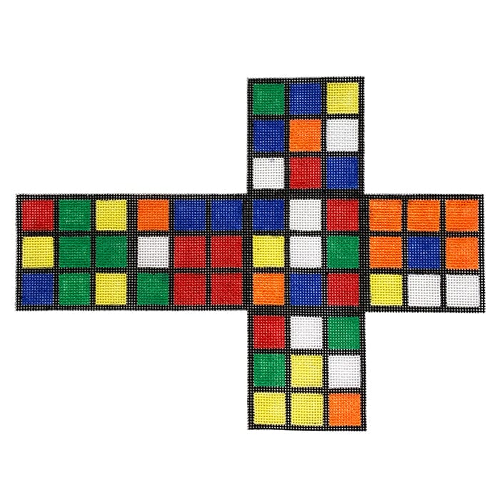 Rubik's Cube 3D Ornament Painted Canvas Chris Lewis Distributing  - 1