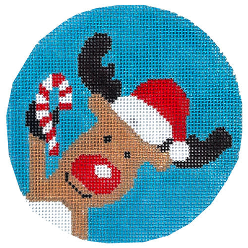 Rudy the Reindeer Painted Canvas Vallerie Needlepoint Gallery  - 1