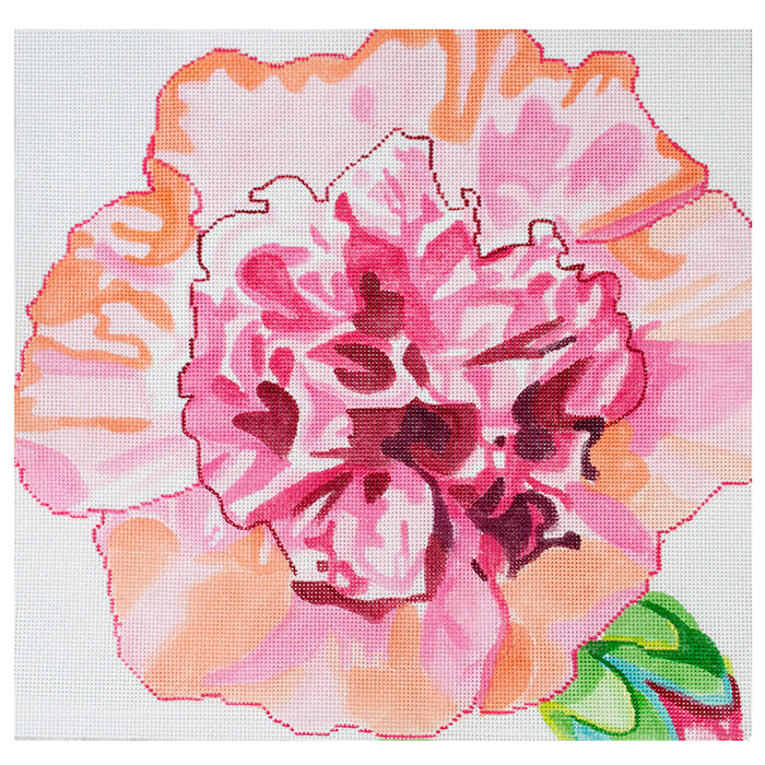 Ruffled HollyHock JS Painted Canvas Jean Smith  - 1
