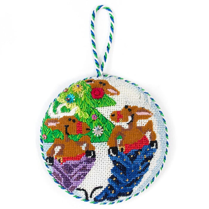 Sack Race with Stitch Guide Painted Canvas Rebecca Wood Designs 
