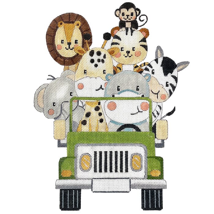Safari Jeep Painted Canvas Alice Peterson Company  - 1