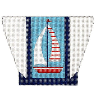 Sailboat Mini Tote Bag Painted Canvas Vallerie Needlepoint Gallery 
