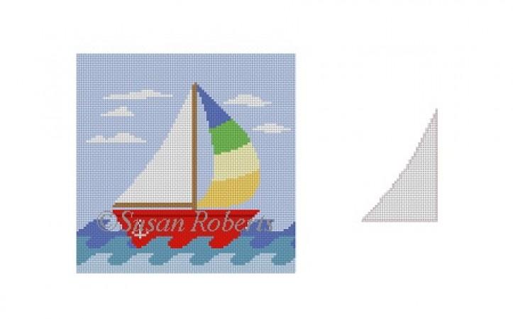 Sailboat Tooth Fairy Painted Canvas Susan Roberts Needlepoint Designs Inc. 